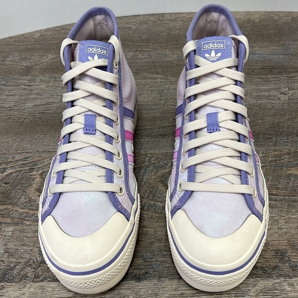 Adidas Women's Nizza Platform Mid -Almost Pink / Pulse Lilac / Wonder White 7 - Picture 2 of 9